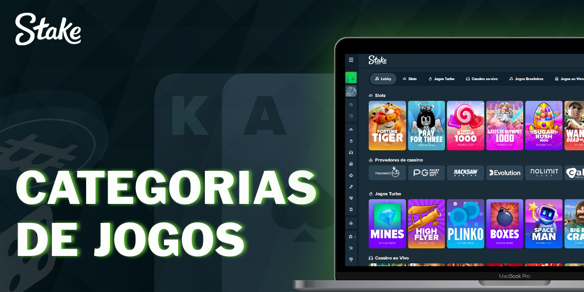 Categorias de jogos de casino online disponíveis no Stake
