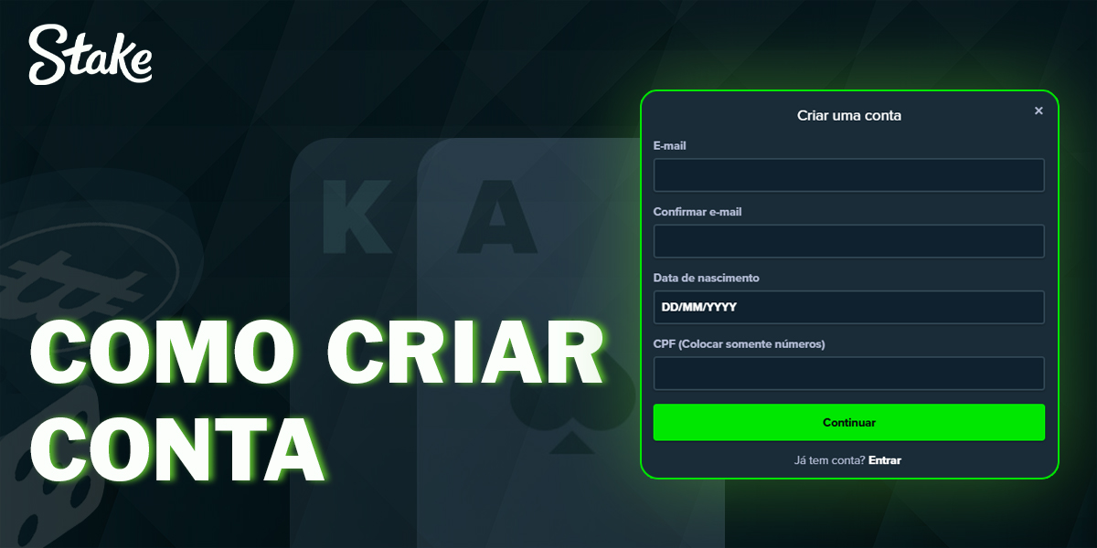 Criar uma nova conta no Stake 2025
