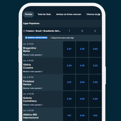 Apostas esportivas Stake com odds de futebol brasileiro no celular
