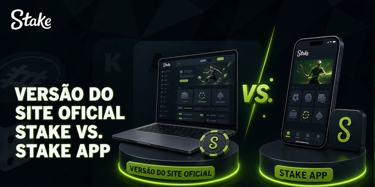 Comparação entre site oficial Stake e Stake App para usuários
