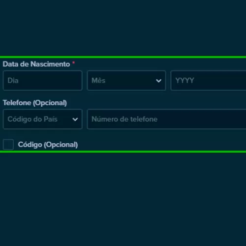 Digite sua data de nascimento e número de telefone Stake
